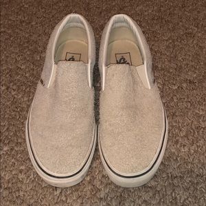 Off-white & baby blue suede slip on vans !